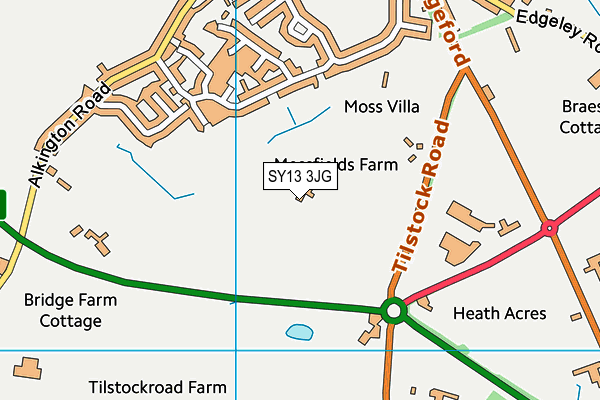 SY13 3JG map - OS VectorMap District (Ordnance Survey) SY13 3JG map - OS VectorMap District (Ordnance Survey)