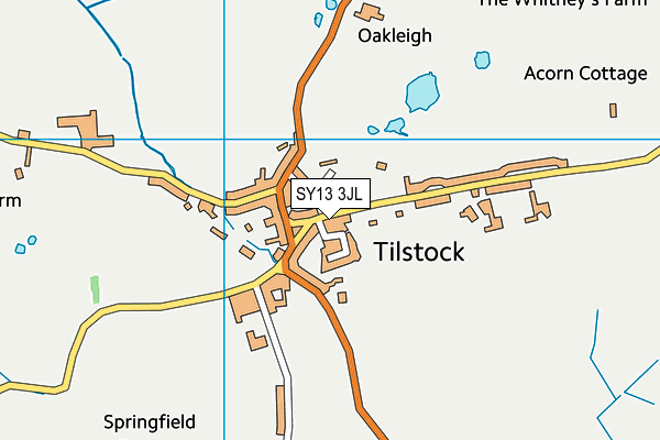 SY13 3JL map - OS VectorMap District (Ordnance Survey) SY13 3JL map - OS VectorMap District (Ordnance Survey)