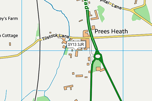 SY13 3JR map - OS VectorMap District (Ordnance Survey) SY13 3JR map - OS VectorMap District (Ordnance Survey)
