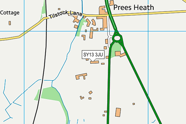 SY13 3JU map - OS VectorMap District (Ordnance Survey) SY13 3JU map - OS VectorMap District (Ordnance Survey)