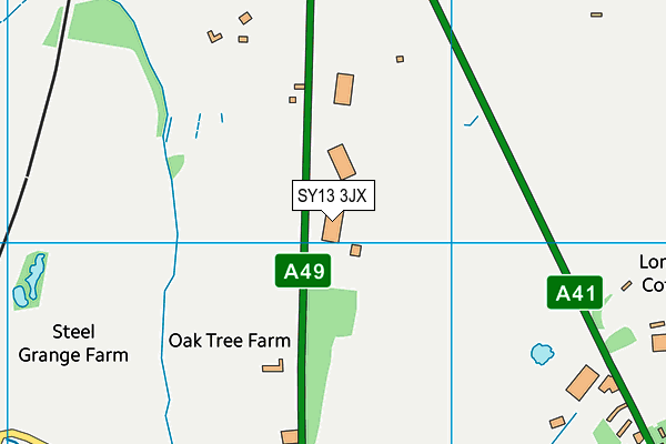 SY13 3JX map - OS VectorMap District (Ordnance Survey) SY13 3JX map - OS VectorMap District (Ordnance Survey)