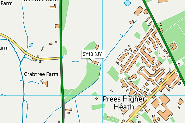 SY13 3JY map - OS VectorMap District (Ordnance Survey) SY13 3JY map - OS VectorMap District (Ordnance Survey)