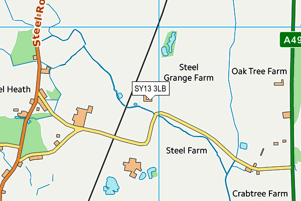 SY13 3LB map - OS VectorMap District (Ordnance Survey) SY13 3LB map - OS VectorMap District (Ordnance Survey)