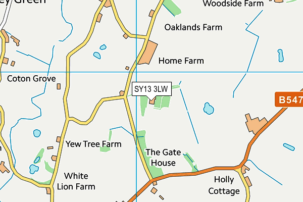 SY13 3LW map - OS VectorMap District (Ordnance Survey) SY13 3LW map - OS VectorMap District (Ordnance Survey)