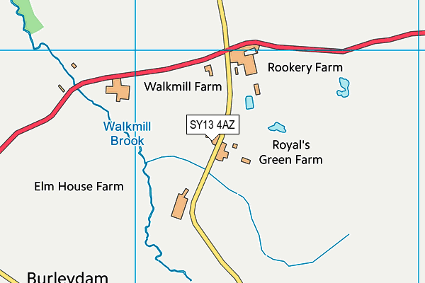 SY13 4AZ map - OS VectorMap District (Ordnance Survey) SY13 4AZ map - OS VectorMap District (Ordnance Survey)