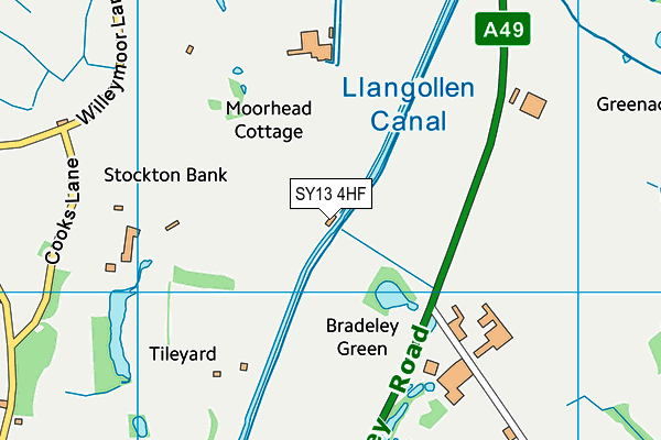 SY13 4HF map - OS VectorMap District (Ordnance Survey) SY13 4HF map - OS VectorMap District (Ordnance Survey)