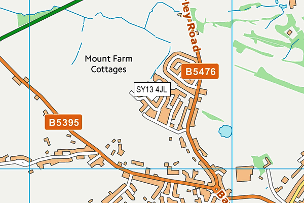 SY13 4JL map - OS VectorMap District (Ordnance Survey) SY13 4JL map - OS VectorMap District (Ordnance Survey)