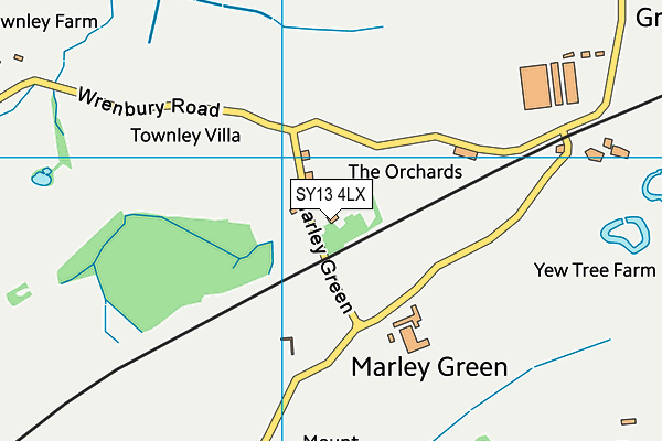 SY13 4LX map - OS VectorMap District (Ordnance Survey) SY13 4LX map - OS VectorMap District (Ordnance Survey)