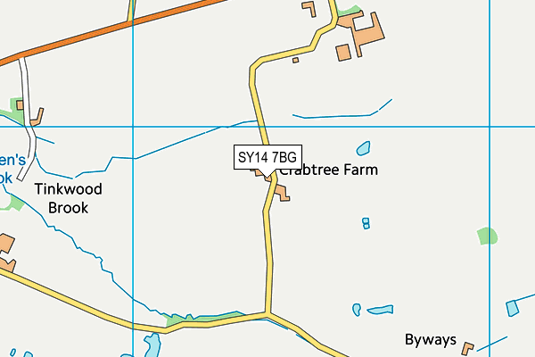 SY14 7BG map - OS VectorMap District (Ordnance Survey)