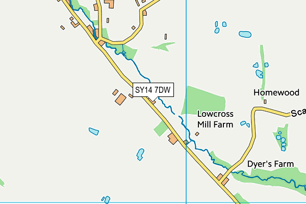 SY14 7DW map - OS VectorMap District (Ordnance Survey) SY14 7DW map - OS VectorMap District (Ordnance Survey)