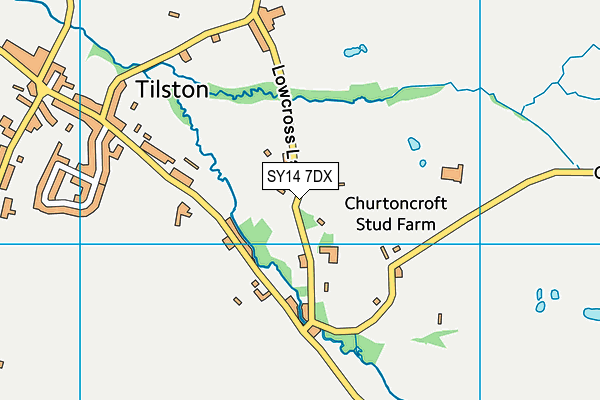 SY14 7DX map - OS VectorMap District (Ordnance Survey) SY14 7DX map - OS VectorMap District (Ordnance Survey)