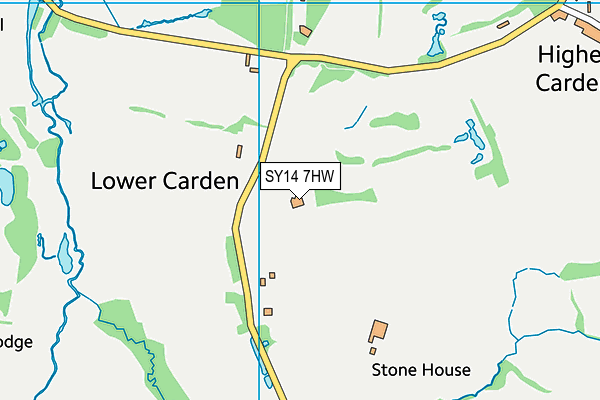 SY14 7HW map - OS VectorMap District (Ordnance Survey) SY14 7HW map - OS VectorMap District (Ordnance Survey)