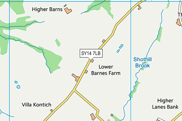 SY14 7LB map - OS VectorMap District (Ordnance Survey) SY14 7LB map - OS VectorMap District (Ordnance Survey)