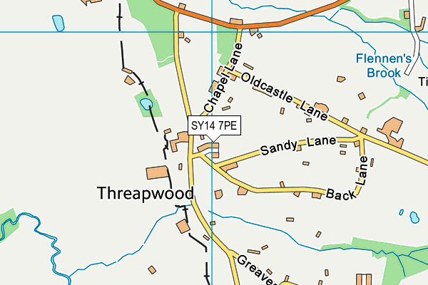 SY14 7PE map - OS VectorMap District (Ordnance Survey) SY14 7PE map - OS VectorMap District (Ordnance Survey)