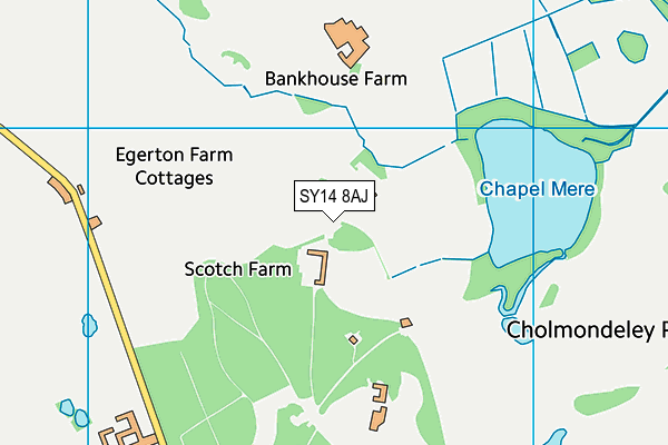 SY14 8AJ map - OS VectorMap District (Ordnance Survey) SY14 8AJ map - OS VectorMap District (Ordnance Survey)