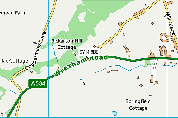 SY14 8BE map - OS VectorMap District (Ordnance Survey) SY14 8BE map - OS VectorMap District (Ordnance Survey)