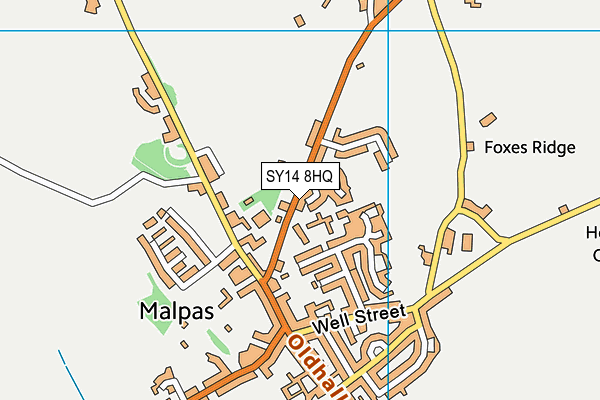 SY14 8HQ map - OS VectorMap District (Ordnance Survey) SY14 8HQ map - OS VectorMap District (Ordnance Survey)