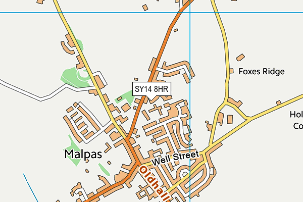 SY14 8HR map - OS VectorMap District (Ordnance Survey) SY14 8HR map - OS VectorMap District (Ordnance Survey)