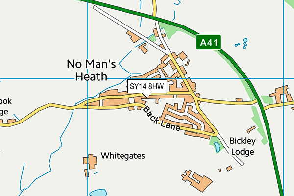 SY14 8HW map - OS VectorMap District (Ordnance Survey) SY14 8HW map - OS VectorMap District (Ordnance Survey)