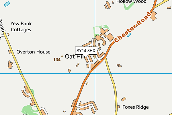 SY14 8HX map - OS VectorMap District (Ordnance Survey) SY14 8HX map - OS VectorMap District (Ordnance Survey)