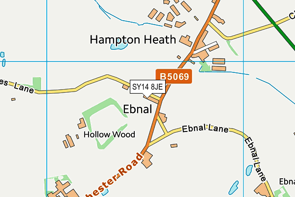 SY14 8JE map - OS VectorMap District (Ordnance Survey) SY14 8JE map - OS VectorMap District (Ordnance Survey)