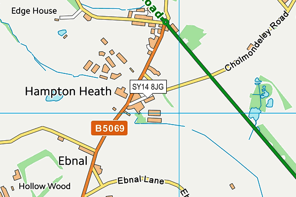 SY14 8JG map - OS VectorMap District (Ordnance Survey) SY14 8JG map - OS VectorMap District (Ordnance Survey)