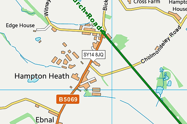 SY14 8JQ map - OS VectorMap District (Ordnance Survey) SY14 8JQ map - OS VectorMap District (Ordnance Survey)