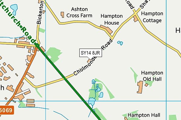 SY14 8JR map - OS VectorMap District (Ordnance Survey) SY14 8JR map - OS VectorMap District (Ordnance Survey)