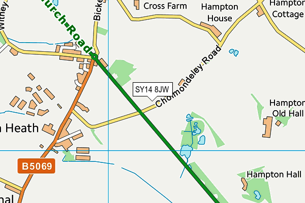 SY14 8JW map - OS VectorMap District (Ordnance Survey) SY14 8JW map - OS VectorMap District (Ordnance Survey)