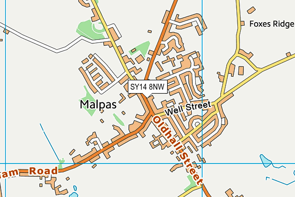 SY14 8NW map - OS VectorMap District (Ordnance Survey) SY14 8NW map - OS VectorMap District (Ordnance Survey)