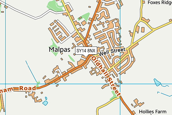 SY14 8NX map - OS VectorMap District (Ordnance Survey) SY14 8NX map - OS VectorMap District (Ordnance Survey)