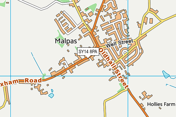 SY14 8PA map - OS VectorMap District (Ordnance Survey) SY14 8PA map - OS VectorMap District (Ordnance Survey)