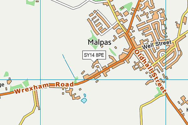 SY14 8PE map - OS VectorMap District (Ordnance Survey) SY14 8PE map - OS VectorMap District (Ordnance Survey)