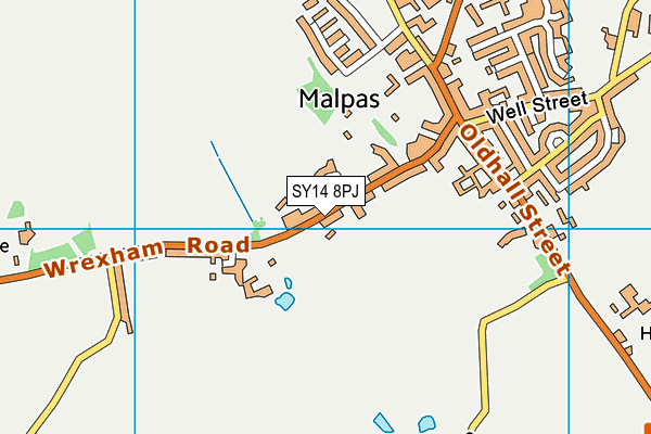 SY14 8PJ map - OS VectorMap District (Ordnance Survey) SY14 8PJ map - OS VectorMap District (Ordnance Survey)
