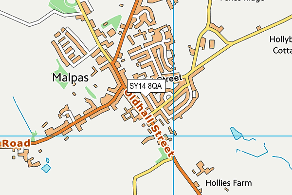 SY14 8QA map - OS VectorMap District (Ordnance Survey) SY14 8QA map - OS VectorMap District (Ordnance Survey)