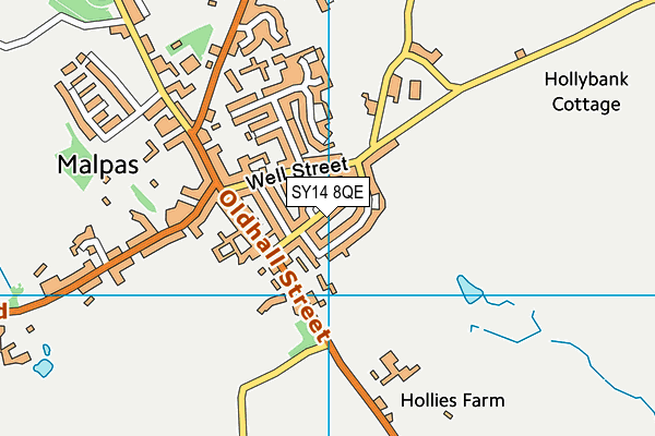 SY14 8QE map - OS VectorMap District (Ordnance Survey) SY14 8QE map - OS VectorMap District (Ordnance Survey)