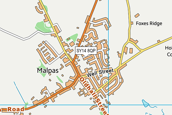 SY14 8QP map - OS VectorMap District (Ordnance Survey) SY14 8QP map - OS VectorMap District (Ordnance Survey)
