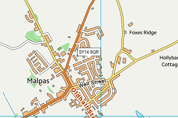 SY14 8QR map - OS VectorMap District (Ordnance Survey) SY14 8QR map - OS VectorMap District (Ordnance Survey)