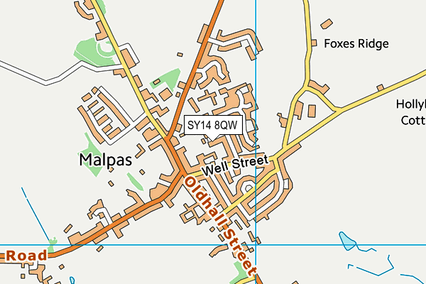 SY14 8QW map - OS VectorMap District (Ordnance Survey) SY14 8QW map - OS VectorMap District (Ordnance Survey)