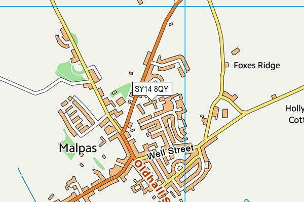 SY14 8QY map - OS VectorMap District (Ordnance Survey) SY14 8QY map - OS VectorMap District (Ordnance Survey)