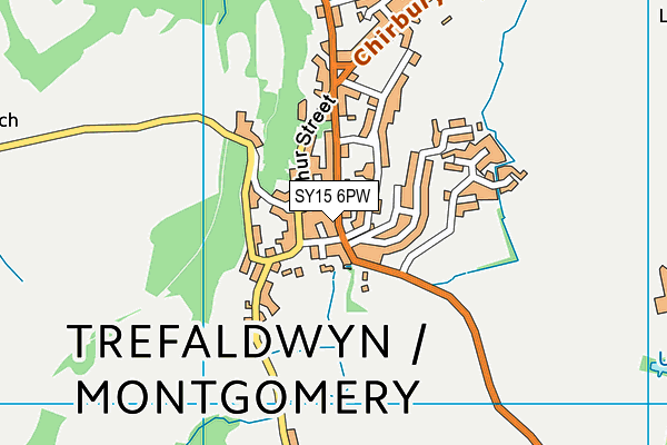 SY15 6PW map - OS VectorMap District (Ordnance Survey)