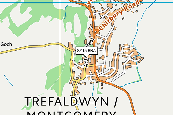 SY15 6RA map - OS VectorMap District (Ordnance Survey)
