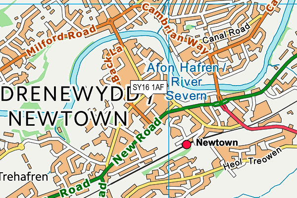 SY16 1AF map - OS VectorMap District (Ordnance Survey) SY16 1AF map - OS VectorMap District (Ordnance Survey)