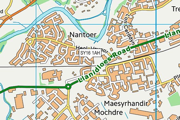 SY16 1AH map - OS VectorMap District (Ordnance Survey) SY16 1AH map - OS VectorMap District (Ordnance Survey)