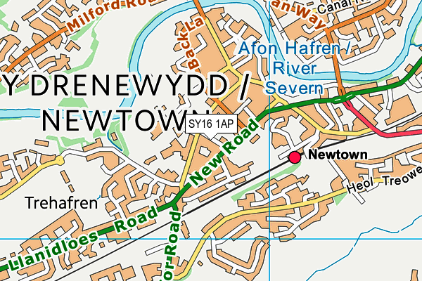 SY16 1AP map - OS VectorMap District (Ordnance Survey) SY16 1AP map - OS VectorMap District (Ordnance Survey)