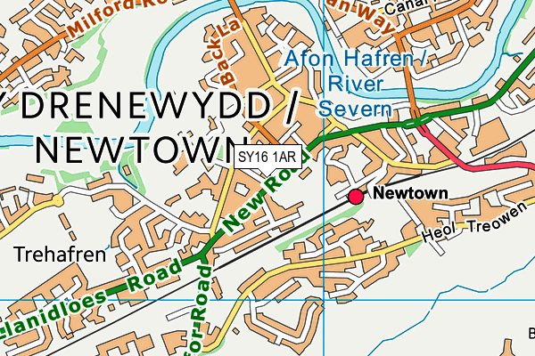 SY16 1AR map - OS VectorMap District (Ordnance Survey) SY16 1AR map - OS VectorMap District (Ordnance Survey)