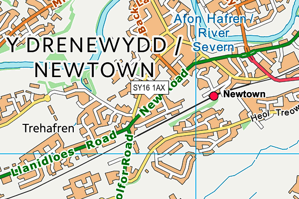SY16 1AX map - OS VectorMap District (Ordnance Survey) SY16 1AX map - OS VectorMap District (Ordnance Survey)