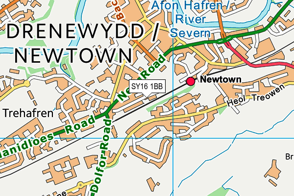 SY16 1BB map - OS VectorMap District (Ordnance Survey) SY16 1BB map - OS VectorMap District (Ordnance Survey)