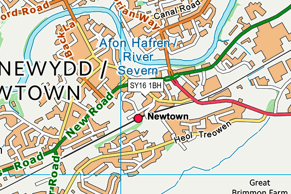 SY16 1BH map - OS VectorMap District (Ordnance Survey)