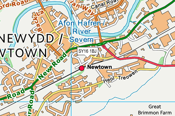 SY16 1BJ map - OS VectorMap District (Ordnance Survey) SY16 1BJ map - OS VectorMap District (Ordnance Survey)